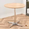 Ban cafe tron mat go phu verneer chan inox FLINT 5 Bàn cafe tròn mặt gỗ phủ verneer chân inox FLINT - Ảnh 3