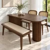 Bo ban an oval 3 ghe go tu nhien Karas Bench Bo ban an oval 3 ghe go tu nhien Karas Bench