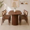 Bo ban an oval 4 6 ghe go tu nhien Minae Bộ bàn ăn oval 4-6 ghế gỗ tự nhiên Minai - Ảnh 3