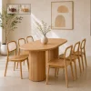 Bo ban an oval 4 6 ghe go tu nhien Minae 7 Bộ bàn ăn oval 4-6 ghế gỗ tự nhiên Minai - Ảnh 9