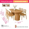 Bo ban an oval 4 6 ghe go tu nhien Minae 8 Bộ bàn ăn oval 4-6 ghế gỗ tự nhiên Minai - Ảnh 2