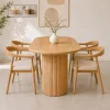 Bo ban an oval 4 6 ghe go tu nhien Nevas Bộ bàn ăn oval 4-6 ghế gỗ tự nhiên Nevas - Ảnh 3