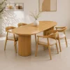 Bo ban an oval 4 6 ghe go tu nhien Nevas 3 Bộ bàn ăn oval 4-6 ghế gỗ tự nhiên Nevas - Ảnh 6