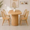 Bo ban an oval 4 6 ghe go tu nhien Solas Bộ bàn ăn oval 4-6 ghế gỗ tự nhiên Solas - Ảnh 3