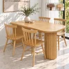 Bo ban an oval 4 ghe go tu nhien Karari 2 Bộ bàn ăn oval 4 ghế gỗ tự nhiên Karari - Ảnh 3