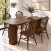 Bo ban an oval 4 ghe go tu nhien Karas 2 Bộ bàn ăn oval 4 ghế gỗ tự nhiên Karas - Ảnh 4